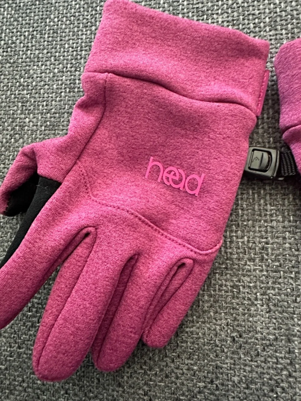 Black Pink Grip Athletic kids Gloves